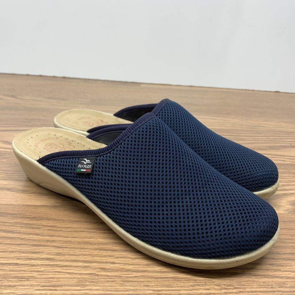 Fly Flot Women's‎ Navy Blue Mesh Slip On Clog Shoes US size 10 EU 41 shoes Italy